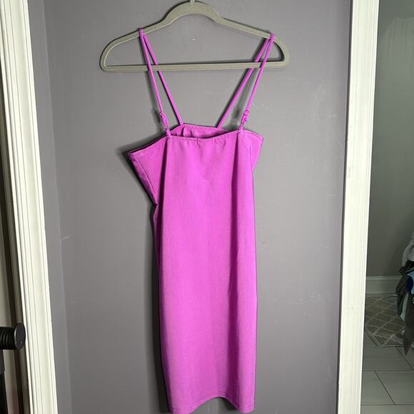 Fashion Nova Purple Ribbed Tank Dress Spaghetti Straps and Shelf Bra Size LG - Picture 5 of 8